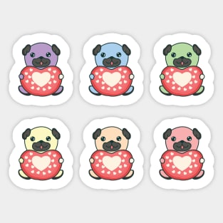 Rainbow Pugs pack Sticker